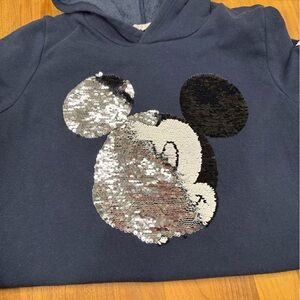 H&M Disney Sequin Mickey Mouse Hoodie Dress | Navy | Youth 14Y+